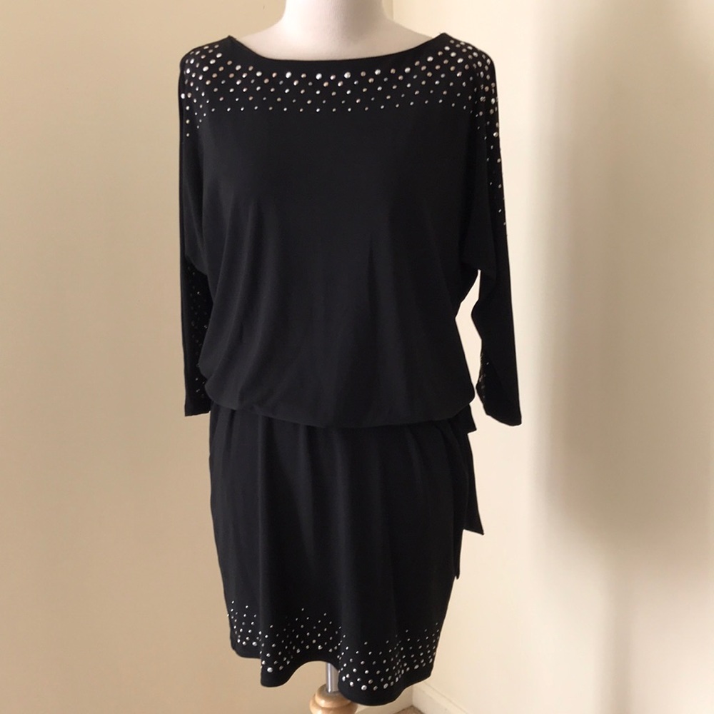 White House Black Market small embellished black dress.